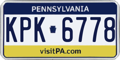 PA license plate KPK6778