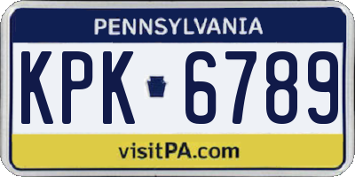 PA license plate KPK6789