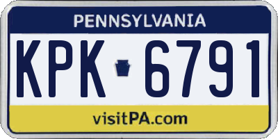 PA license plate KPK6791