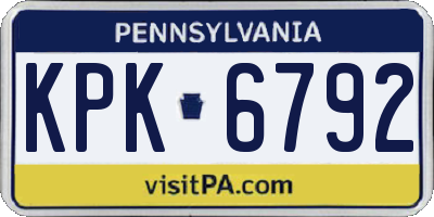 PA license plate KPK6792