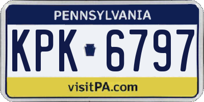 PA license plate KPK6797