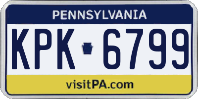 PA license plate KPK6799