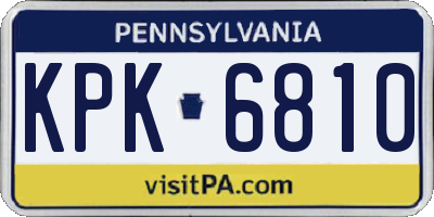 PA license plate KPK6810