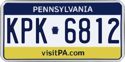 PA license plate KPK6812
