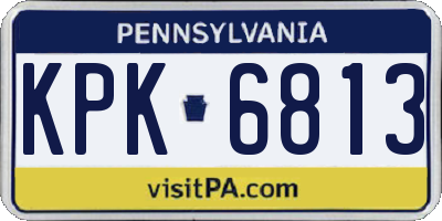 PA license plate KPK6813