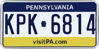 PA license plate KPK6814