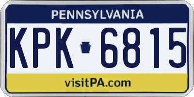 PA license plate KPK6815