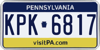 PA license plate KPK6817