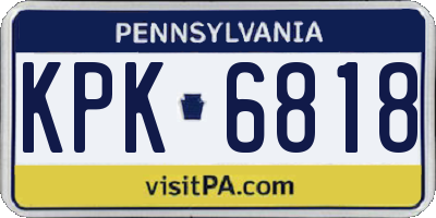 PA license plate KPK6818