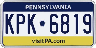 PA license plate KPK6819