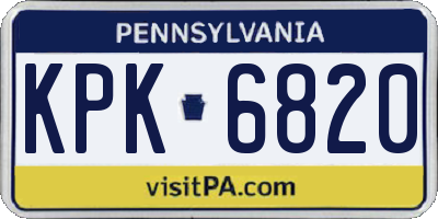 PA license plate KPK6820