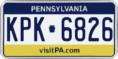 PA license plate KPK6826