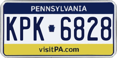 PA license plate KPK6828