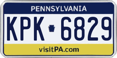 PA license plate KPK6829