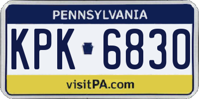 PA license plate KPK6830