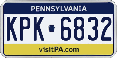 PA license plate KPK6832