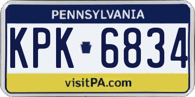 PA license plate KPK6834