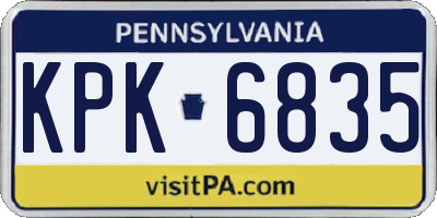 PA license plate KPK6835