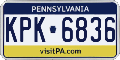 PA license plate KPK6836