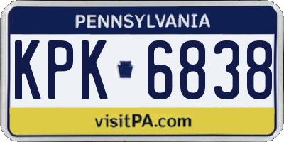 PA license plate KPK6838