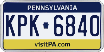 PA license plate KPK6840