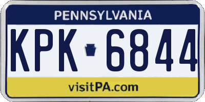PA license plate KPK6844