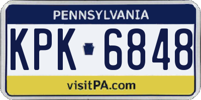 PA license plate KPK6848