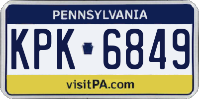PA license plate KPK6849