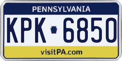 PA license plate KPK6850