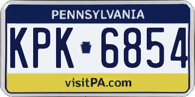 PA license plate KPK6854