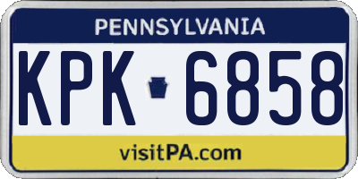 PA license plate KPK6858
