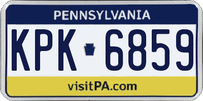PA license plate KPK6859