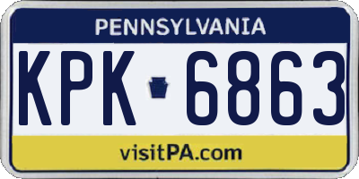 PA license plate KPK6863