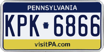 PA license plate KPK6866