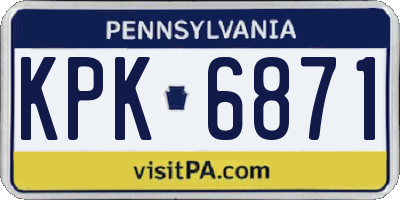 PA license plate KPK6871