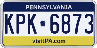 PA license plate KPK6873