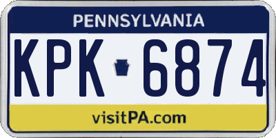 PA license plate KPK6874