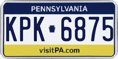 PA license plate KPK6875