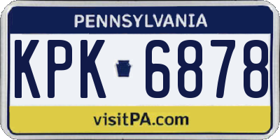 PA license plate KPK6878