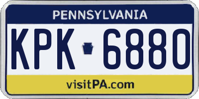 PA license plate KPK6880