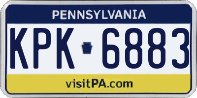 PA license plate KPK6883