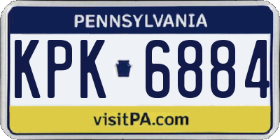 PA license plate KPK6884