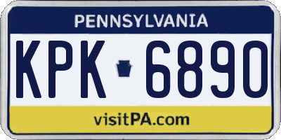 PA license plate KPK6890