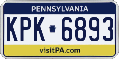 PA license plate KPK6893
