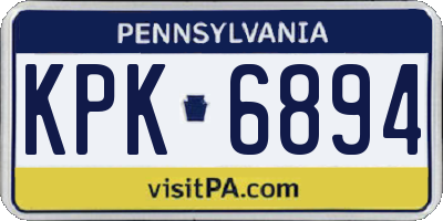 PA license plate KPK6894