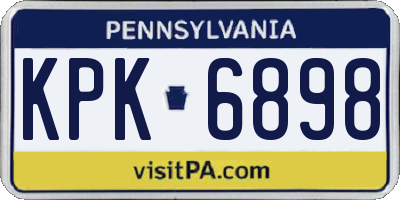PA license plate KPK6898
