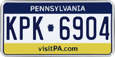 PA license plate KPK6904