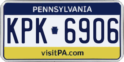 PA license plate KPK6906