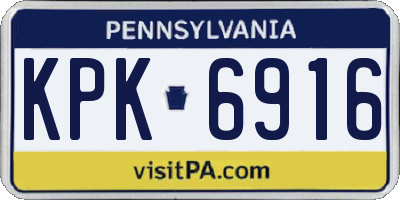 PA license plate KPK6916
