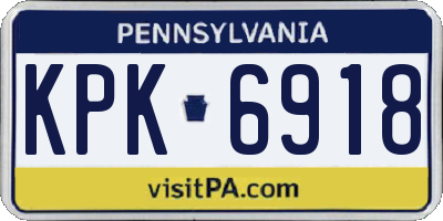 PA license plate KPK6918